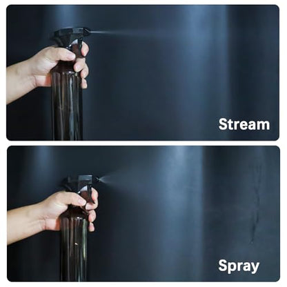 OFFIDIX Glass Spray Bottles for Cleaning,16 OZ 2 Pack Continuous Empty Water Mister Spray Bottles for Hair,Plants Mister,Adjustable Nozzle,Amber - color: Amber