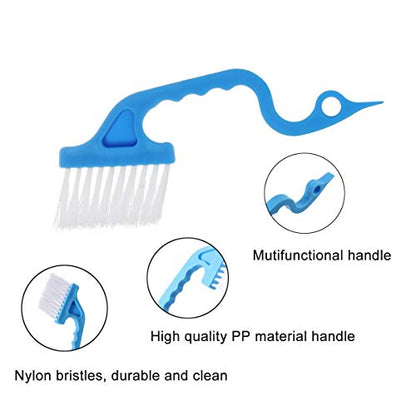 2pcs Hand-held Groove Gap Cleaning Tools Door Window Track Kitchen Cleaning Brushes (Sky Blue) - color: Sky Blue