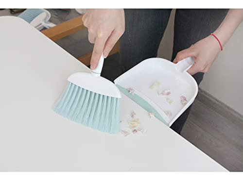 Mini Broom and Dustpan Set-Mini Whisk Set for Desk, Housekeeping, Office, Kitchen, Pet Nest, etc.,Daily Cleaning Necessity Plastic Mini Dustpan Set (Light Green) - color: Light Green