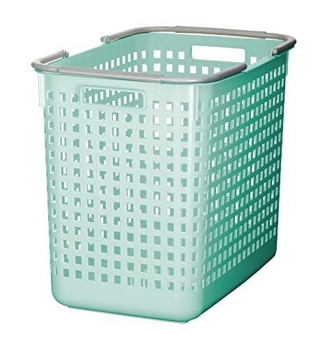 Like-it │SCB-5 │Daily use inside or outside. Movable handles make it easy to carry around. | Portable large basket for kitchen, laundry and kids room. | 18.7 x 12.2 x 15.47" | Mint blue | 10.57 gal - color: Mint Blue, size: 40ℓ, style: Square