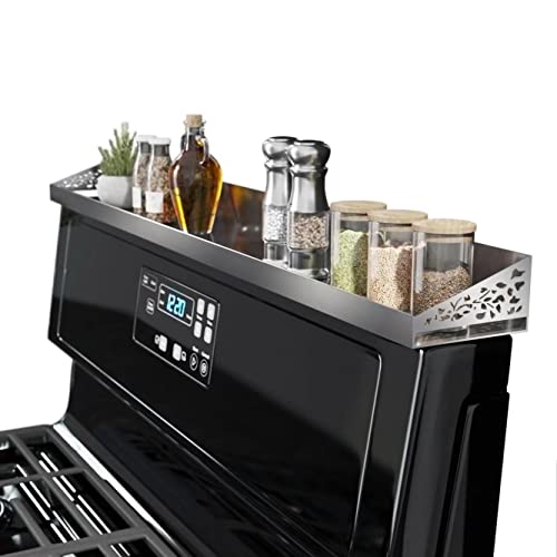 STUTOV Stove Shelf for Stove Top, Spice Rack Organizer, Easy Installation, Kitchen Storage Solution, with Standard 30" Length, Brushed Stainless Steel, Non Magnate (Stainless Steel) - color: Non Magnate Stainless Steel