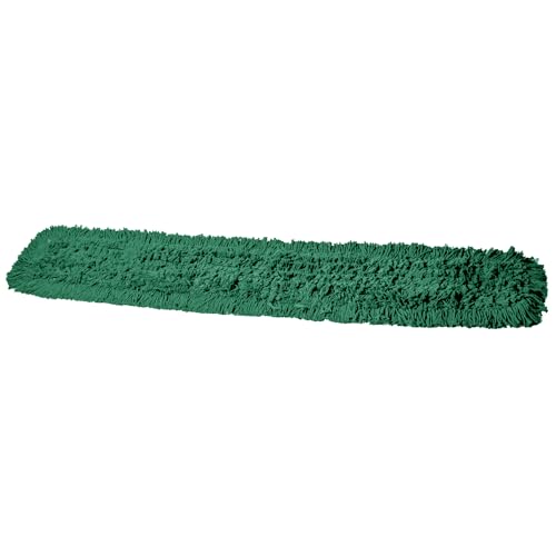 Commercial Dust Mop Replacement Head – 48 x 5 in. Cotton Nylon Reusable Mop Head – Industrial Dust Mop Refill for Floor Cleaning & Janitorial Supplies, Green - color: Green, size: 48 X 5 Inch