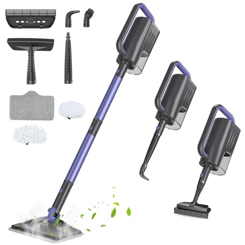 6-in-1 Steam Mop with Detachable Handheld Steamer Professional Steam Mop for Floor Cleaning, Sanitizing Steam Cleaner with Hot Vapor Technology purple