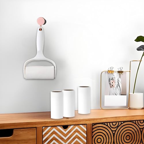 One Daisy White Adhesive Bristle Roller Brush, Removable Paper, Used for Brushing Floors, Sweeping Dust, Removing Hair, Cleaning Rooms, with Four Brush Cartridges - color: White