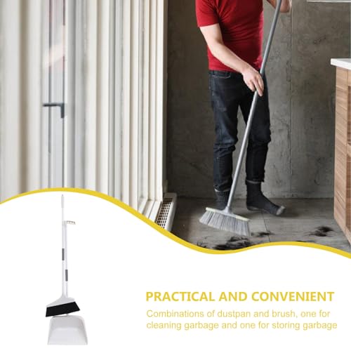 Healifty Broom Heavy Duty Dustpan Broom Set Household Floor Cleaning Tools Broom Dustpan Set 1 Set White - color: Color2