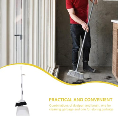Healifty Broom Heavy Duty Dustpan Broom Set Household Floor Cleaning Tools Broom Dustpan Set 1 Set White - color: Color2