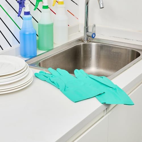 Restaurantware Green Cleaning Gloves 10 Pairs 15 Mil Thick Extra Large Heavy-Duty Nitrile Gloves With Long Cuff No-Latex Flock Lining For Use In Hospitals, Commercial Kitchens and Households - color: Green, size: 10/Extra large