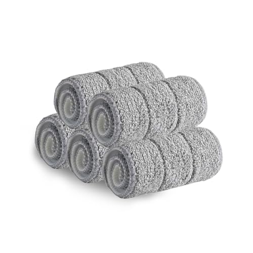 24 inch Mop Pad Refills, 5 Pack Washable Microfiber Replacement Heads, Commercial Grade Reusable, Perfect for Hardwood Floors, Tile Floors, Kitchen Cleaning, and More - color: 24 in Mop Pads