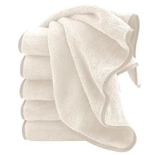 Cosy Family 6 Pack Ultra Soft Microfiber Absorbent Hand Towel, Silk Hemming Towels for Bathroom - Quick Drying - Perfect for Bath, Fitness, Gym, Shower, Hotel, and Spa - 16x28 Inch, Cream - color: Cream, size: Hand Towel (Pack of 6)