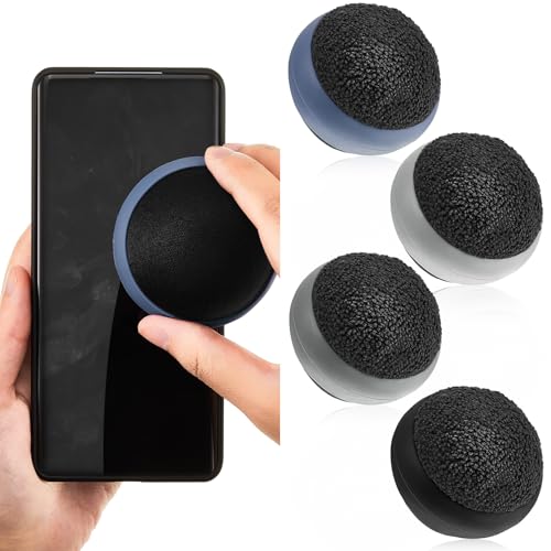 Suclain 4 Pack Screen Cleaner Balls Car Phone Screen Cleaning Cleaner Ball Microfiber Touch Cleaning Ball for Easter Computer Laptop Phone Monitor(Black, Blue, Dark Grey,Light Grey) - color: Black, Blue, Dark Grey,Light Grey