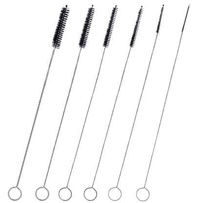 Brush Family Straw Cleaner Brush Set,6 Piece Long Drinking Straws Cleaning Brush Pipe Tube Tiny Brushes 10-inch,Black - size: 10 inch small diameters set (6pcs)