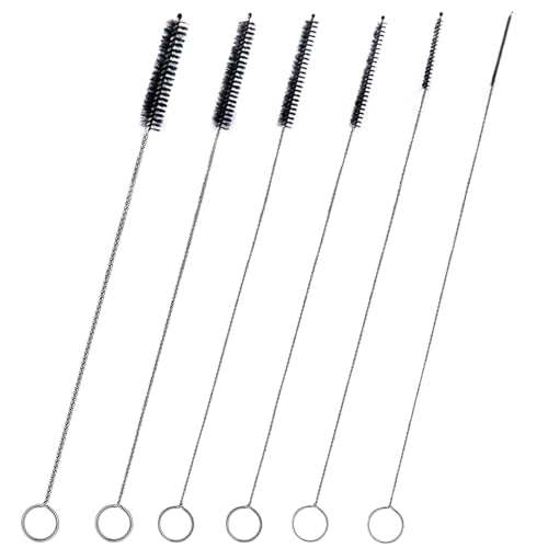 Brush Family Straw Cleaner Brush Set,6 Piece Long Drinking Straws Cleaning Brush Pipe Tube Tiny Brushes 10-inch,Black - size: 10 inch small diameters set (6pcs)