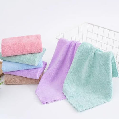 Premium Coral velvet Washcloths Set-5 Pack, Ultra Soft & Highly Absorbent Face Towels for Bath, Spa & Gym, Soft Feel Fingertip Towels Quick Drying Microfiber Hand Towel 29.5” x 13.8”Large Wash Cloths.