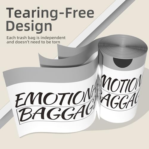 4 Gallon Trash Bags Drawstring, Portable Small Trash Bags with Printed Words Design, Tear-Free, Leakproof & Durable for Bathroom, Office, 50 Counts - style: Words-4 Gallons