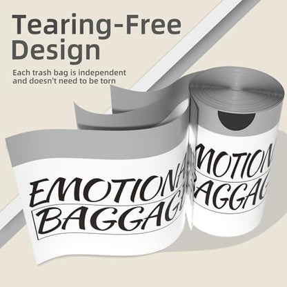 4 Gallon Trash Bags Drawstring, Portable Small Trash Bags with Printed Words Design, Tear-Free, Leakproof & Durable for Bathroom, Office, 50 Counts - style: Words-4 Gallons