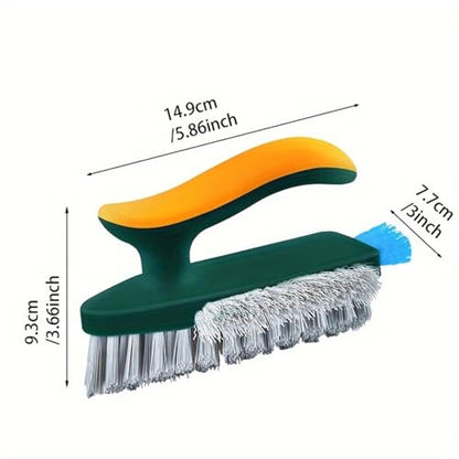 Cleaning Brushes 4-in-1 Floor Scrub Brush with Squeegee V-Shape Gap Scrub Bristles,for Tile, Shower,Grout,Kitchen and Floor (Green) - color: Green