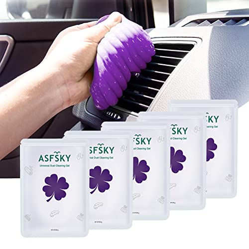 ASFSKY Car Cleaning Gel - 5 Pack Purple, Dust Cleaner for Cars & Keyboards - color: Purple 5 pack
