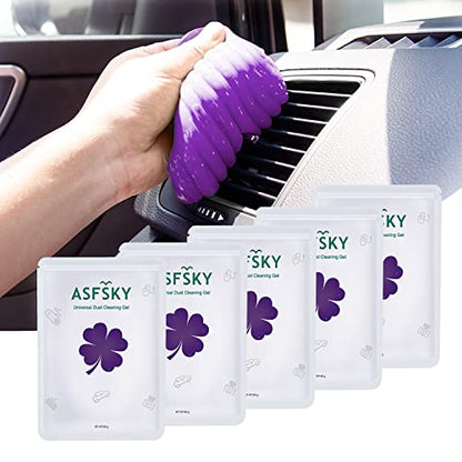 ASFSKY Car Cleaning Gel - 5 Pack Purple, Dust Cleaner for Cars & Keyboards - color: Purple 5 pack