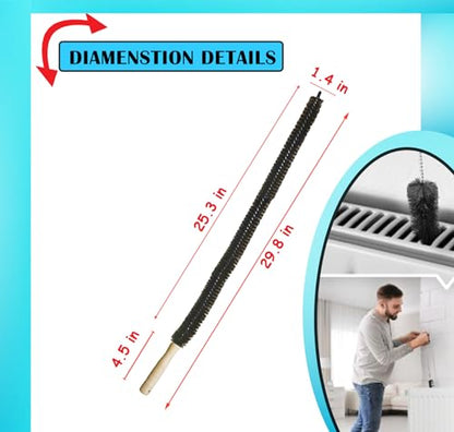 Dryer Vent Cleaner Kit (2-Pack): Flexible Extra Long Lint Brush & Refrigerator Coil Brush - Professional Dust & Pet Hair Remover for Appliance Cleaning - size: 2pack