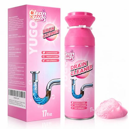 Yugou Foaming Sink Drain Cleaner & Deodorizer, Drain Clog Remover (1pcs) | Yugou Foaming Drain Cleaner, Sink Cleaner and Deodorizer, Drain Clog Remover for Kitchen Sinks, Shower Drains, Tubs - size: 1pcs