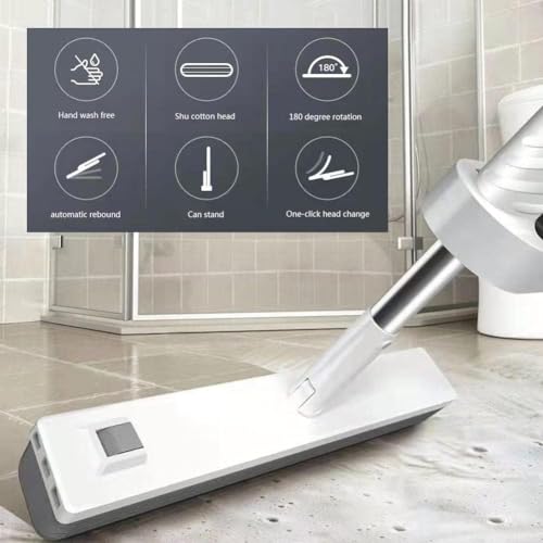 GeRRiT Mop, Home PVA Sponge Mop,Easy Squeeze mop,Floor mop, mops for Floor Cleaning,Hardwood Floor mop, Mighty Thirsty mop, Super Absorbent, White, QA-1198