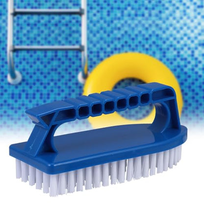 SEWACC Heavy Duty Handheld Scrub Brush for Pool Bathroom Kitchen with Non-Slip Handle Stiff Bristles for Cleaning Tiles Corners Floors and Grime Removal