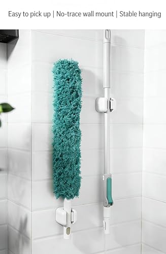 4pcs Wall-Mounted Mop and Broom Holder, No-Drill Wall Storage Hook, Functional Tool Organizer for Bathroom and Kitchen, Garden Cleaning Accessories, Household Hooks