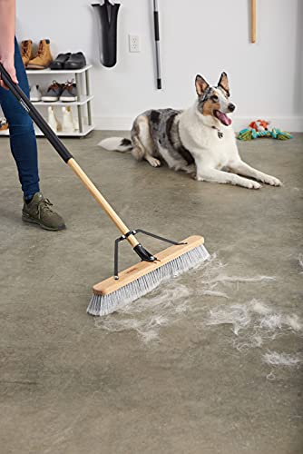 Harper 24 Inch Indoor Smooth-Surface Push Broom with Flagged Bristles for Sand, Saw Dust, Wood Shavings and Pet Hair in Garages, Warehouses, and Workshops - style: Indoor Smooth-Surface Push Broom