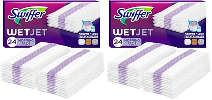 Swiffer WetJet Hardwood Floor Cleaner Spray Mop Pad Refill, Bathroom Cleaning Supplies, Hardwood Floor Cleaner, Multi Surface, 24 Count (Pack of 2) - size: 24 Count (Pack of 2)