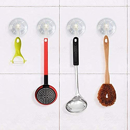 1st Choice 6 Pack Clear Plastic Suction Cup Hooks, Ultra Heavy Duty, Strong Power Lock, Vacuum Traceless, Smooth Waterproof Oil-Proof Wall Shower Kitchen Window Bathroom Holder - size: 6 Pieces