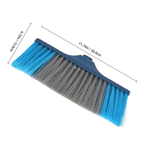 Soft Bristle Broom Head Replacement, Dark Blue Threaded Broom Refills for Household Floor Cleaning, Compatible Indoor and Outdoor Sweeping Accessory