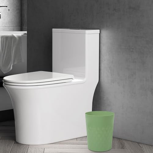 JiatuA 3 Pack Small Trash Can with Trash Bags Bathroom Garbage Bin Round Plastic Waste Basket for Kitchen, Bedroom, Office, College Dorm, Craft Room, Green - color: Green