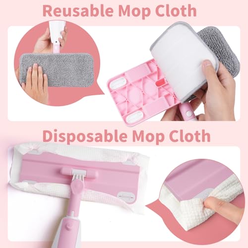 Kids Spray Mop,Fun & Functional Toddler Cleaning Set,Real Working Mop for Floors,Pretend Play – Includes Spray Bottle, 2 Washable Microfiber Pads, Montessori Kids Cleaning Toy Set -Pink - size: Spray Mop, style: Pink