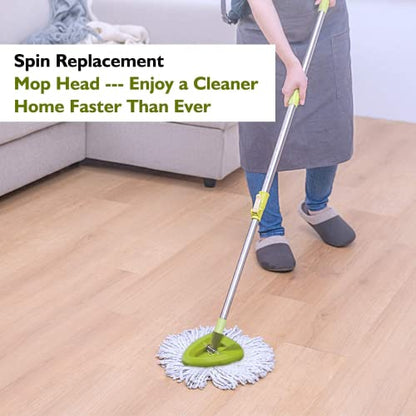 4 Pack EasyWring Spin Mop Refill Replacement Heads - Microfiber, Compatible with Triangle Spin Mop, Multi-Surface Cleaning - color: 4 Pack