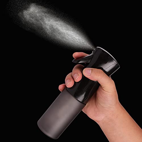 2Pcs Continuous Mist Spray Bottle – Ultra Fine Continuous Spray Bottle Hair Water Ultra Fine Mister Sprayer Propellant Free for Hairstyling, Cleaning, Plants, Misting (black)