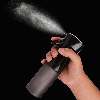 2Pcs Continuous Mist Spray Bottle – Ultra Fine Continuous Spray Bottle Hair Water Ultra Fine Mister Sprayer Propellant Free for Hairstyling, Cleaning, Plants, Misting (black)