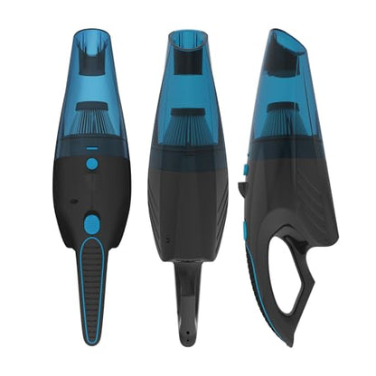 SEALON GV02 Handheld Rechargeable Car Vacuum Cleaner, 10KPa Vacuum Cleaner and Air Duster, High Power Hand Held Vacuum with LED Light and Multi-Nozzles for Car, Home, Office, Pet （Blue 3 Pack） - color: Gv02-blue-3