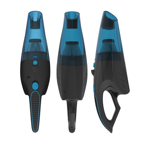SEALON GV02 Handheld Rechargeable Car Vacuum Cleaner, 10KPa Vacuum Cleaner and Air Duster, High Power Hand Held Vacuum with LED Light and Multi-Nozzles for Car, Home, Office, Pet （Blue 3 Pack） - color: Gv02-blue-3