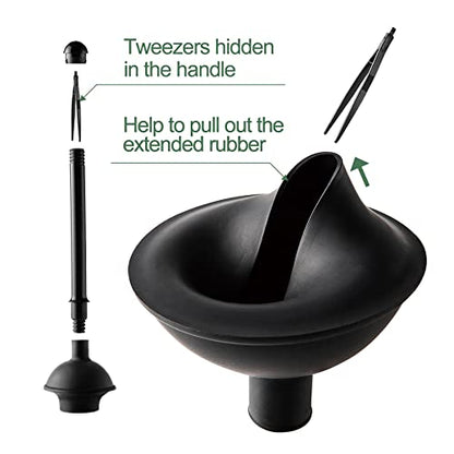 Eyliden Toilet Plunger and Brush Set, 2-in-1 Compact Holder | Unclogs Toilets, Deep Cleans Bowls, Nylon Bristles, Rubber Cup, Durable Plastic Caddy, Space-Saver, Bathroom Cleaning Tools - color: Black