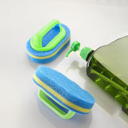1PC Handled Soft Magic Sponge Brush - for Bathtub, Ceramic Tiles & Kitchen，Green - color: Green