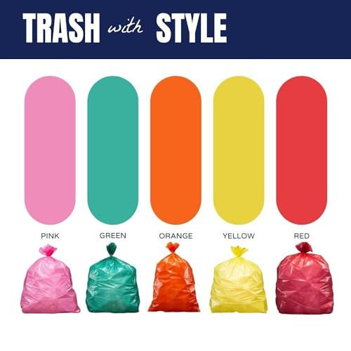 Plasticplace 32-33 Gallon Trash Bags │ 1.5 Mil │ Pink Garbage Can Liners │ 33’” x 39” (100 Count) - size: 33" x 39"