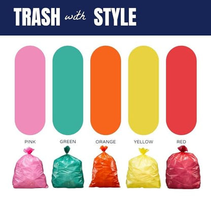 Plasticplace 32-33 Gallon Trash Bags │ 1.5 Mil │ Pink Garbage Can Liners │ 33’” x 39” (100 Count) - size: 33" x 39"