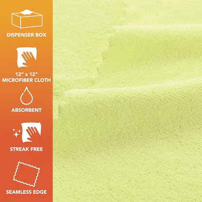 Arkwright Smart Rags Microfiber Cleaning Cloths, Pack of 50 in a Box, Lint Free 180 GSM Reusable Towels for Auto, Office and Household Cleaning, 12 x 12 in, Yellow - color: Yellow, size: 12 x 12 in