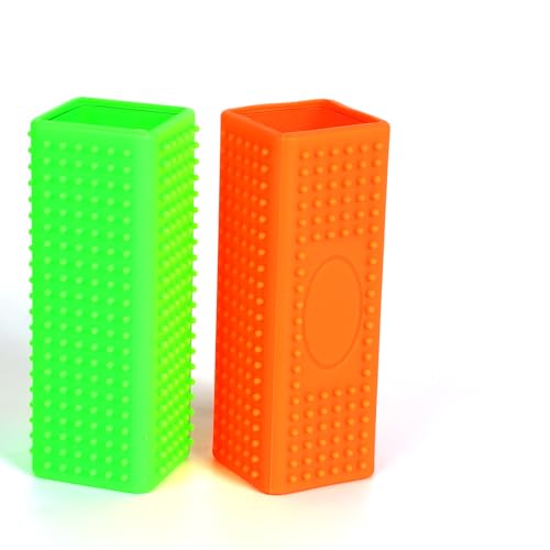 2pcs Pet Hair Remover, Car Carpet Cleaner for Dog & Cat Hair, Interior, Furniture, Sofa - color: Orangegreen