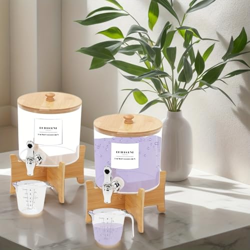 Laundry Detergent Dispenser, 88 oz / 2.5L Fabric Softener Dispenser for Laundry Room Organization, Detergent Holder with Stainless-Steel Spigot, Laundry Soap Container (2 Sets) - color: 2 Sets