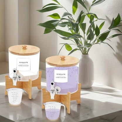Laundry Detergent Dispenser, 88 oz / 2.5L Fabric Softener Dispenser for Laundry Room Organization, Detergent Holder with Stainless-Steel Spigot, Laundry Soap Container (2 Sets) - color: 2 Sets