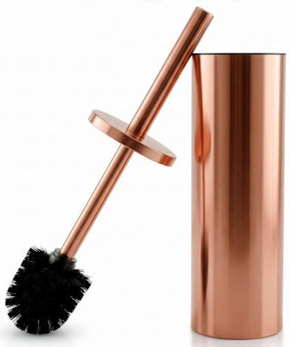 Bronze Toilet Brush and Holder Set - Upgrade Your Bathroom in Seconds - Rust Resistant Stainless Steel Toilet Bowl Brush and Holder with Replaceable Head, Removable Inner Bowl & Splash Guard Cover - color: Bronze