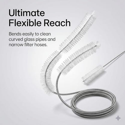 Flexible Drain Clog Remover Brush Double Head Extended Reach Cleaning Tool for Bathroom Kitchen and Sink Drains White - color: White, size: Large