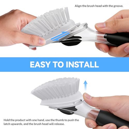 Dish Brush Refills 4 Pack, White Replacement BrushHeads Compatible with OXO Dish Brush & OXO DishScrubber - color: White