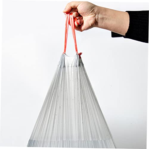 LALAFINA 5 Rolls of Heavy-Duty Drawstring Trash Bags Disposable Plastic Rubbish Bags for Kitchen and Household Use Easy to Carry and Use Random Color